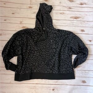 Nike Black Leopard Cropped Hoodie